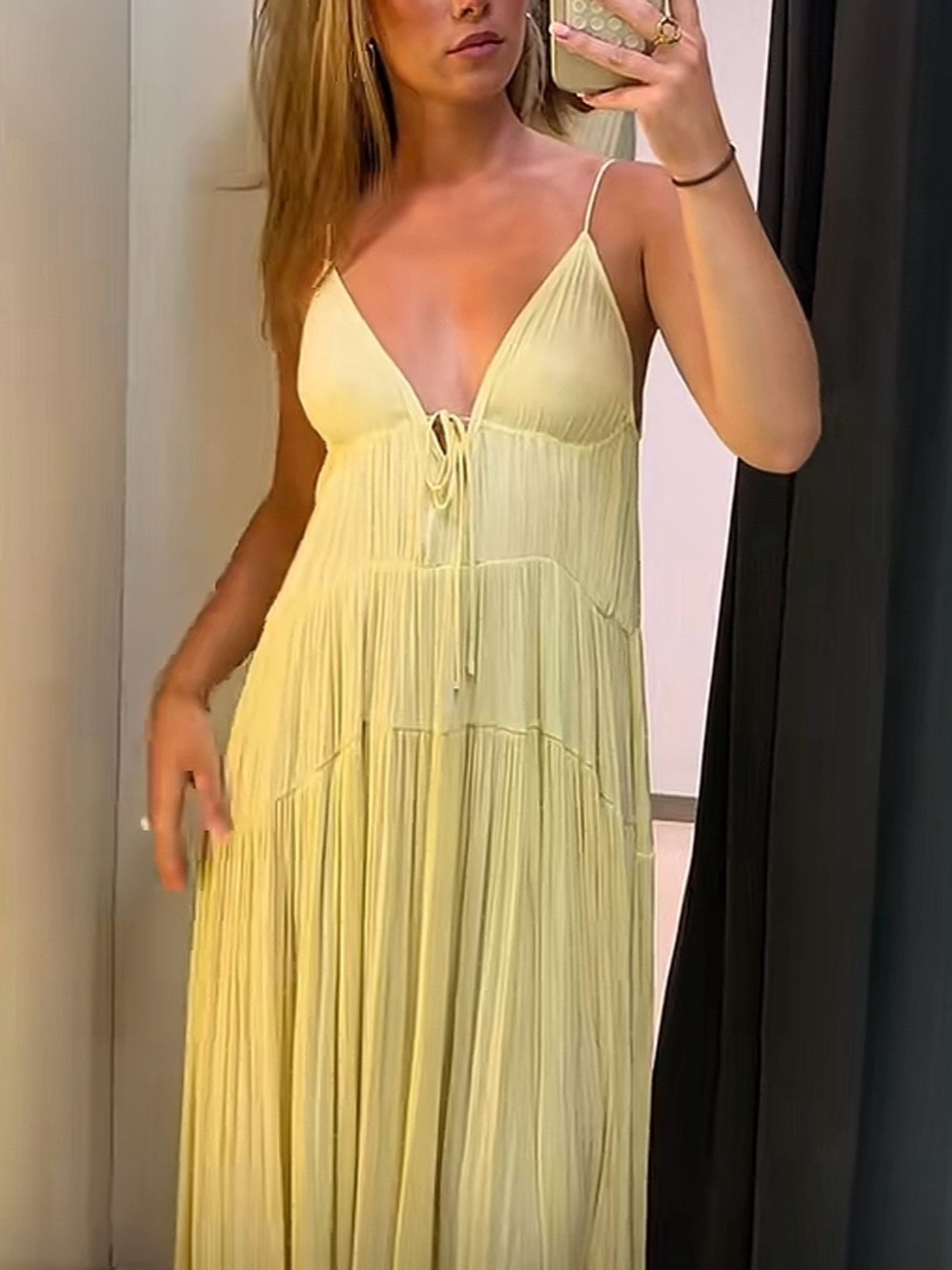 Zara - Butter Yellow Silky Dress